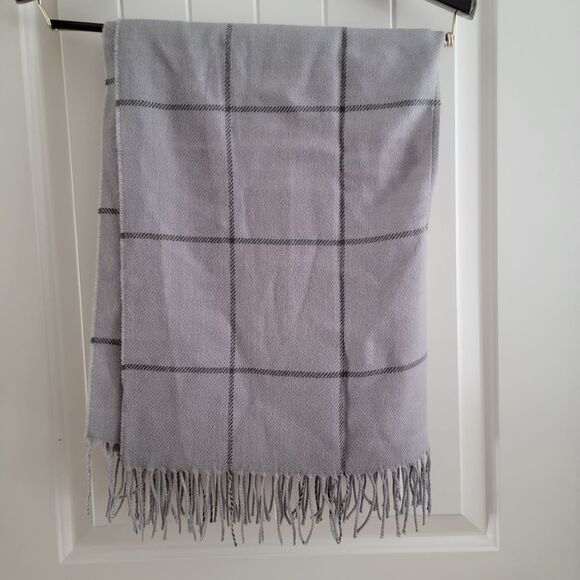 Madewell Windowpane Scarf Ashen Grey - Picture 6 of 7